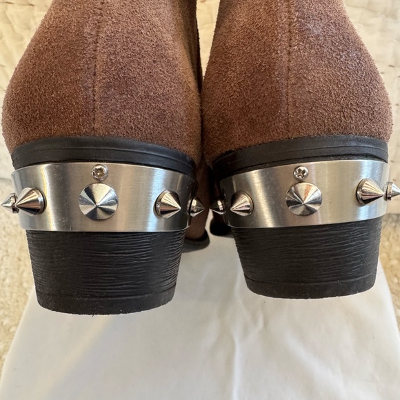 Circus Sam Edelman Holt Bootie 7.5 Brown Suede Studded Western Ankle Boot, NWOT - Picture 6 of 16